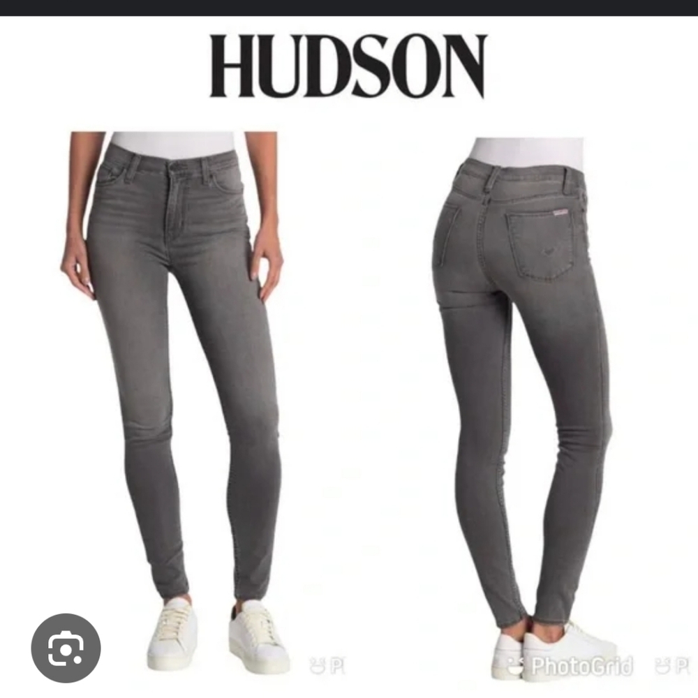 Hudson Blair High Rise Super Skinny Womens Size 28 Gray Stretch